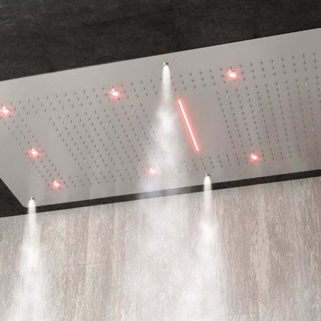 Soffione Doccia LED a Soffitto Installazione Da Incasso Con Cascata Acciaio Inox Rettangolare Fai da te/Attrezzature per cucine e bagni/Attrezzature per bagni/Docce e componenti doccia/Filtri supporti e soffioni doccia/Docce fisse Ogomondo - Martina Franca, Commerciovirtuoso.it