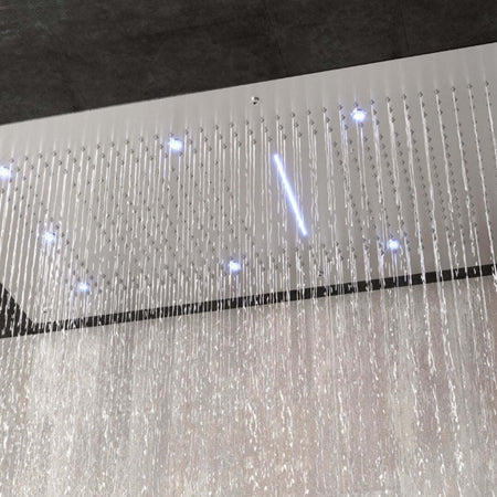 Soffione Doccia LED a Soffitto Installazione Da Incasso Con Cascata Acciaio Inox Rettangolare Fai da te/Attrezzature per cucine e bagni/Attrezzature per bagni/Docce e componenti doccia/Filtri supporti e soffioni doccia/Docce fisse Ogomondo - Martina Franca, Commerciovirtuoso.it