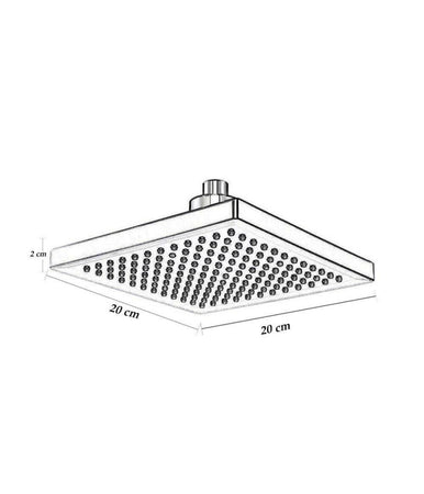 Soffione Doccia Led Rgb 20 X 20 Cm Cromoterapia Doccia Emozionale Argento 79907