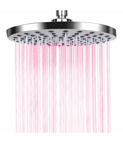 Soffione Doccia Led Rgb Rotondo 20cm Cromoterapia Doccia Emozionale Argento 79906