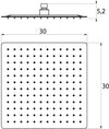 Soffione doccia quadrato 30 x 30 in acciaio cromato anticalcare