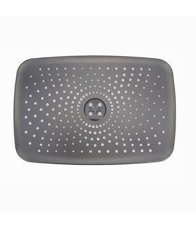 Soffione Doccia Rettangolare Ugelli Fori Bagno Miscelatore Grigio 28.5x19cm 87129