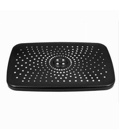 Soffione Doccia Rettangolare Ugelli Fori Bagno Miscelatore Nero 28.5x19 Cm 87127