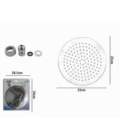 Soffione Doccia Rotondo 25cm Ugelli Fori Bagno Miscelatore Cromato Attacco 69120