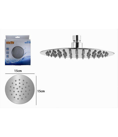 Soffione Doccia Slim Ugelli Fori Bagno Miscelatore Rotondo 15 Cm 59268 Cromato