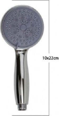 Soffione-Doccia-Tondo-10-X-22-Cm-Doccetta-Multigetto-Di-3-Tipi-Regolabile-69099
