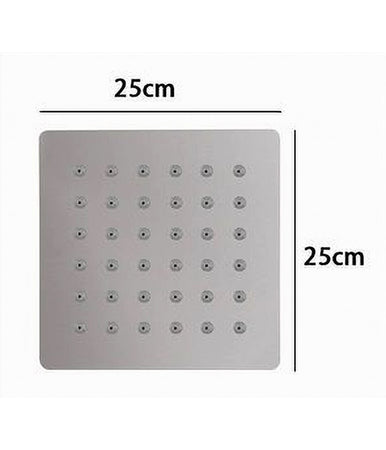 Soffione Doccia Ugelli Fori Bagno Quadrato Slim 25x25cm Effetto Pioggia Cromato 59273
