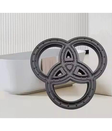 Soffione Per Doccia Bagno 3 Anelli Ugelli In Abs Doccetta Multigetto Nero 87516