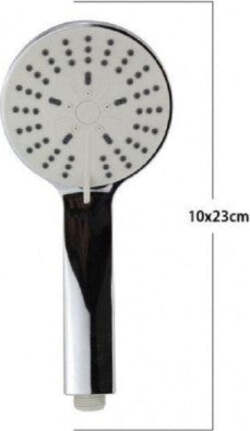 Soffione-Tondo-Doccia-10-X-23-Cm-Doccetta-Multigetto-Di-3-Tipi-Regolabile-69046
