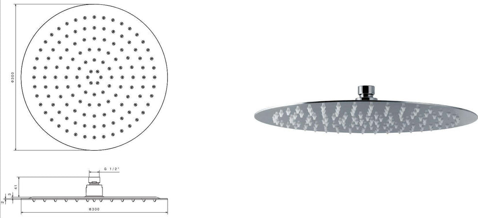 Soffione-ultraslim-per-doccia-tondo-in-acciaio-inox-da-300-mm-di-Tubico-Nilo