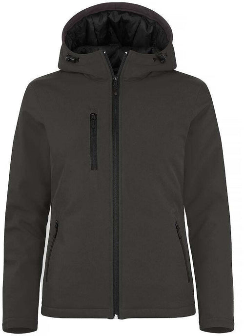Softshell Grigio Antracite Giubbino Donna Imbottito da Lavoro con Cappuccio Tempo Libero Impermeabile Traspirante