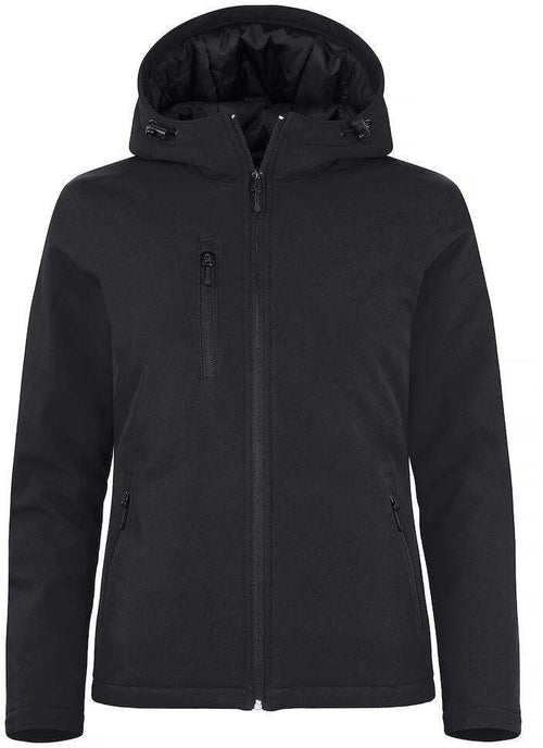 Softshell Nero Giubbino Donna Imbottito da Lavoro con Cappuccio Tempo Libero Impermeabile Traspirante