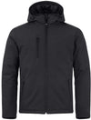Softshell Nero Giubbino Imbottito da Lavoro con Cappuccio Tempo Libero Impermeabile Traspirante
