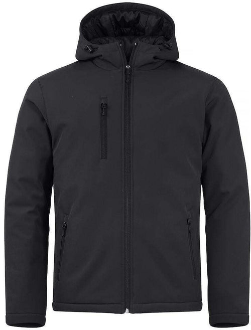 Softshell Nero Giubbino Imbottito da Lavoro con Cappuccio Tempo Libero Impermeabile Traspirante