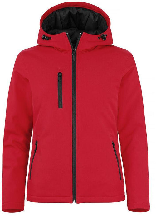 Softshell Rosso Giubbino Donna Imbottito da Lavoro con Cappuccio Tempo Libero Impermeabile Traspirante