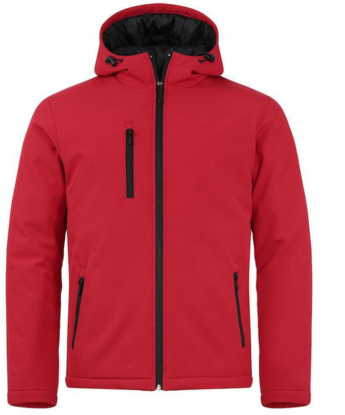 Softshell Rosso Giubbino Imbottito da Lavoro con Cappuccio Tempo Libero Impermeabile Traspirante