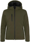 Softshell Verde Militare Giubbino Donna Imbottito da Lavoro con Cappuccio Tempo Libero Impermeabile Traspirante