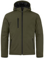 Softshell Verde Militare Giubbino Imbottito da Lavoro con Cappuccio Tempo Libero Impermeabile Traspirante