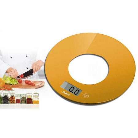 SOGO Bilancia elettronica  in vetro colorato arancione