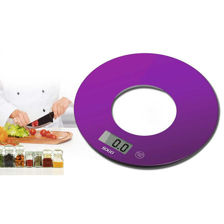 SOGO Bilancia elettronica  in vetro colorato viola