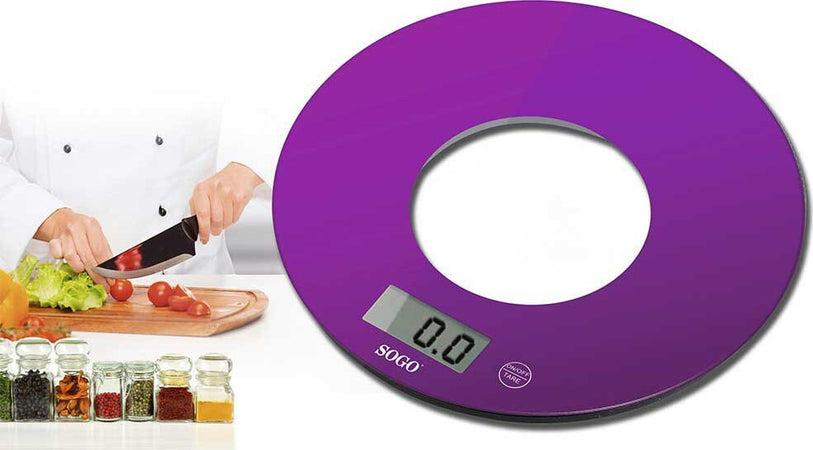 SOGO Bilancia elettronica in vetro colorato viola da cucina Casa e cucina/Elettrodomestici per la cucina/Bilance SellUp - Bassano del Grappa, Commerciovirtuoso.it