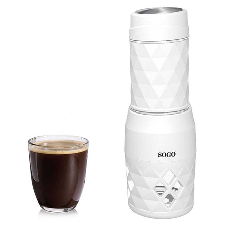 SOGO Caffettiera manuale 3in1 (capsule, macinato e tè) porta-espresso  bianco moka
