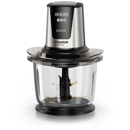 SOGO Tritatutto con ciotola in vetro 400W / 1.5L / lame in titanio / trita ghiaccio - trita carne