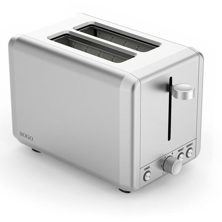 SOGO Tostapane doppia fessura / 2 fette / 925w / acciaio inox / funzione scongelamento e riscaldamento/  bianco