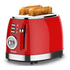 SOGO Tostapane 2 fette retrò / 850W / 6 livelli di temperatura / scongelamento e riscaldamento /  rosso