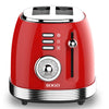 SOGO Tostapane 2 fette retrò / 850W / 6 livelli di temperatura / scongelamento e riscaldamento /  rosso