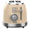 SOGO Tostapane 4 fette retrò / 1500W / 6 livelli di temperatura / scongelamento e riscaldamento /  beige