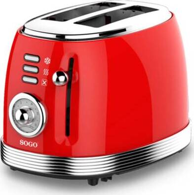 SOGO Tostapane 2 fette retrò / 850W / 6 livelli di temperatura / scongelamento e riscaldamento / rosso Casa e cucina/Elettrodomestici per la cucina/Tostapane SellUp - Bassano del Grappa, Commerciovirtuoso.it