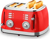 SOGO Tostapane 4 fette retrò / 1500W / 6 livelli di temperatura / scongelamento e riscaldamento / rosso Casa e cucina/Elettrodomestici per la cucina/Tostapane SellUp - Bassano del Grappa, Commerciovirtuoso.it