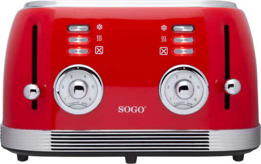 SOGO Tostapane 4 fette retrò / 1500W / 6 livelli di temperatura / scongelamento e riscaldamento / rosso Casa e cucina/Elettrodomestici per la cucina/Tostapane SellUp - Bassano del Grappa, Commerciovirtuoso.it