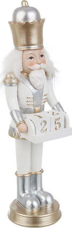 Soldatino Schiaccianoci con calendario dell' avvento bianco e oro in poliresina h 22 cm Casa e cucina/Decorazioni per interni/Addobbi e decorazioni per ricorrenze/Decorazioni natalizie/Calendari dell'avvento MagiediNatale.it - Altamura, Commerciovirtuoso.it