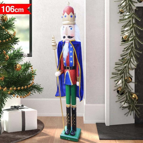 Soldato-Schiaccianoci-Di-Natale-In-Legno-Altezza-106cm-Decorazioni-Natalizie