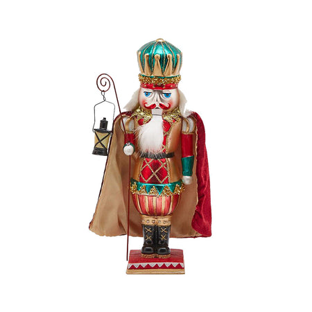 Statuetta in vetro decorativa "Soldatino Guardia" decorazione Rosso per Natale h 29 cm