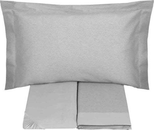 Somma-Tea-Completo-Lenzuola-Matrimoniale-Raso-Di-Cotone-Tinta-Unita