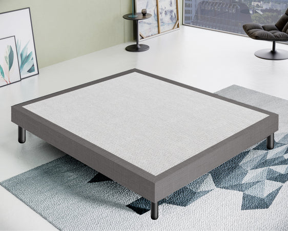Letto Sommier Singolo 80x190 Grigio Rivestito - Resistente fino a 120 Kg per Persona