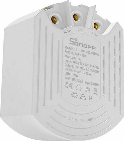 SONOFF D1 DRIMMER WiFi LUCI DIMMERABILI INCANDESCENZA DOMOTICA ALEXA GOOGLE Fai da te/Materiale elettrico/Prese elettriche ed accessori/Spine intelligenti e telecomandate Zencoccostore - Formia, Commerciovirtuoso.it