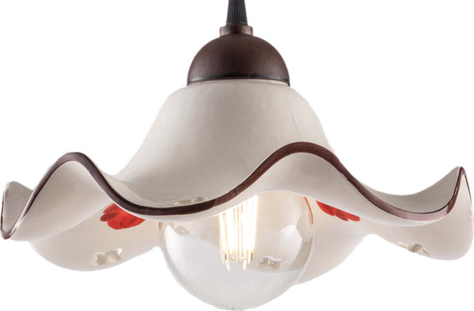 Sospensione-1-Luce-Anemone-In-Ferro-Laccato-Ruggine-E-Ceramica-Decorata