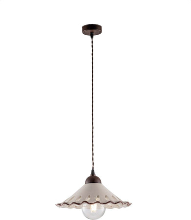 Sospensione-1-Luce-Osteria-In-Ferro-Nero-Ruggine-E-Coppa-In-Ceramica-Decorata