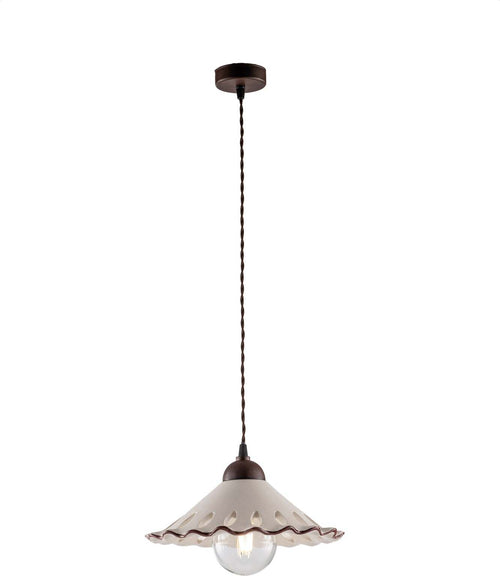 Sospensione-1-Luce-Osteria-In-Ferro-Nero-Ruggine-E-Coppa-In-Ceramica-Decorata