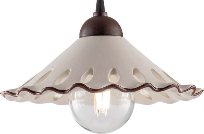 Sospensione-1-Luce-Osteria-In-Ferro-Nero-Ruggine-E-Coppa-In-Ceramica-Decorata