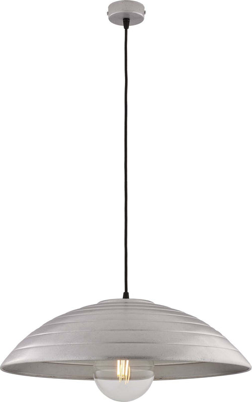 Sospensione-1-Luce-Sender-In-Ferro-Laccato-Nero-Con-Decoro-Argento