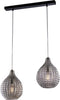 Sospensione-2-Luci-Diamante-A-Binario-Ferro-Nero-E-Vetro-Grigio-Specchiato