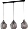 Sospensione-3-Luci-Diamante-A-Binario-Ferro-Nero-E-Vetro-Grigio-Specchiato