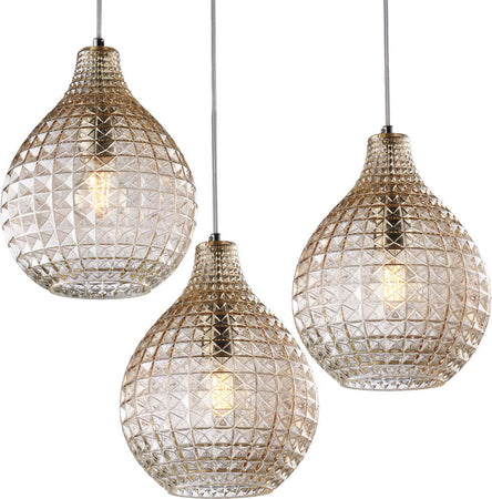 Sospensione-3-Luci-Diamante-In-Ferro-Bianco-E-Vetro-Soffiato-Ambra