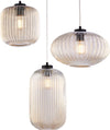 Sospensione-3-Luci-Glamour-Con-Binario-E-Vetro-Soffiato-Ambra-Plissettato