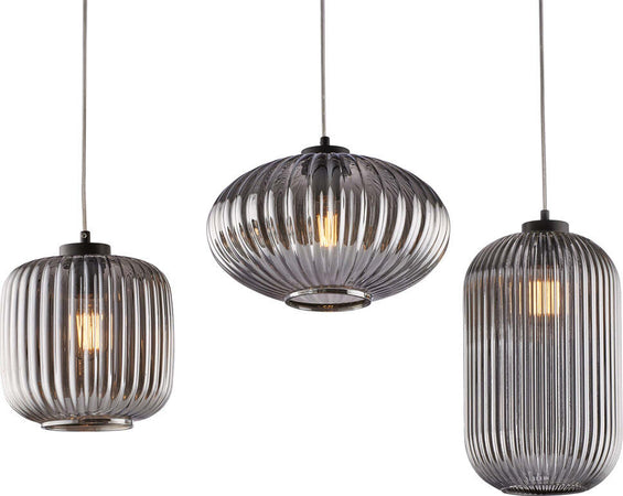 Sospensione-3-Luci-Glamour-Con-Binario-E-Vetro-Soffiato-Grigio-Specchiato